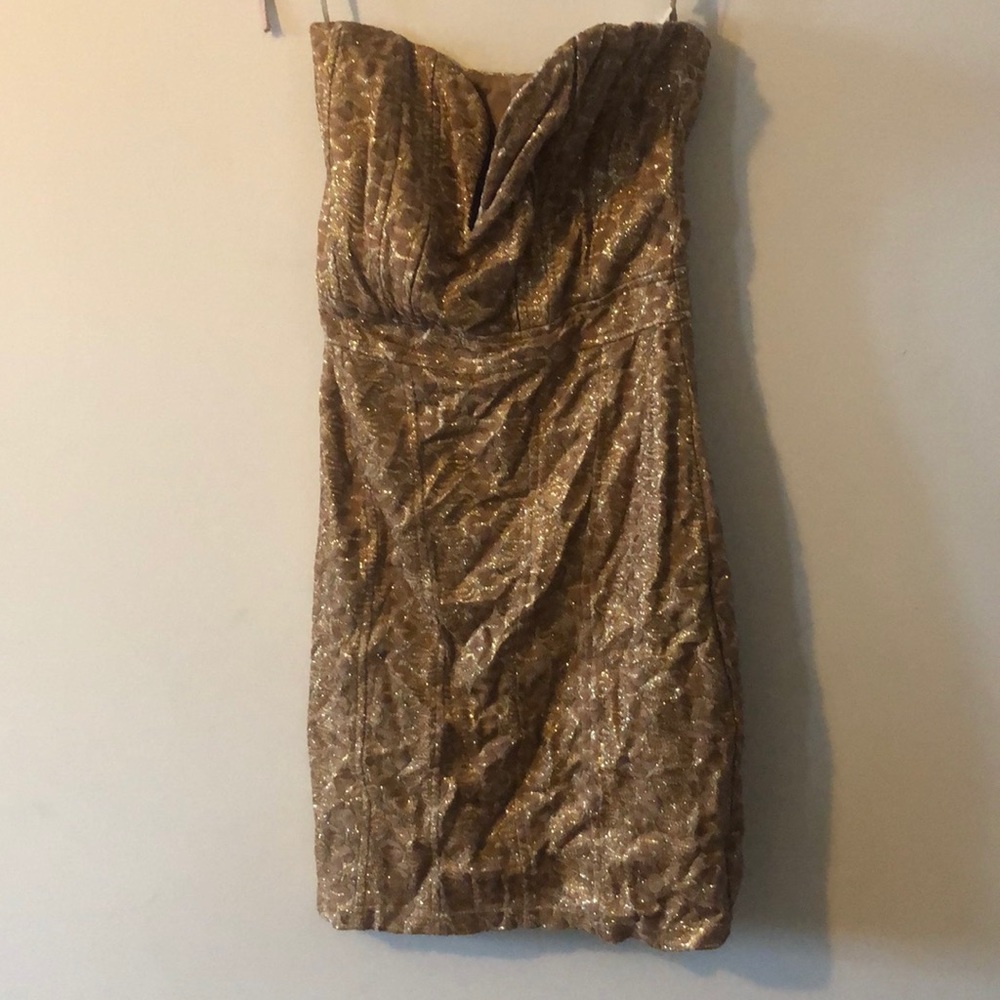 Gold Strapless Dress